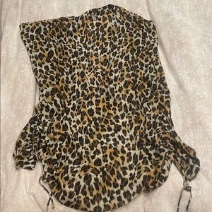 Leopard Print Strapless Women’s Coverup- Brown/Black